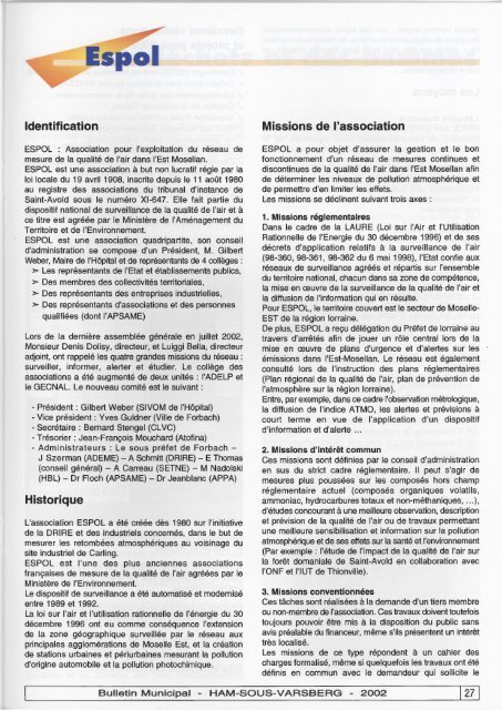 Bulletin Municipal HAM-SOUS-VARSBERG 2002. - Bulletins ...