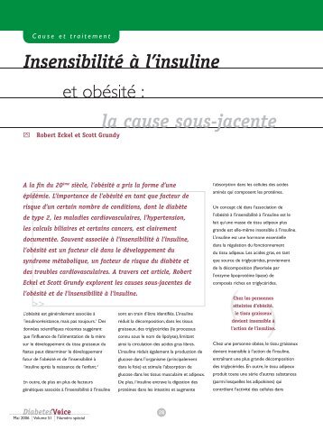 Insensibilité à l'insuline et obésité : la cause sous-jacente