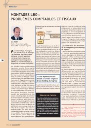 Montages LBO : problèmes comptables et fiscaux - Eric ... - Focus PCG