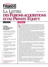 La Lettre des Fusions-Acquisitions et du Private Equity