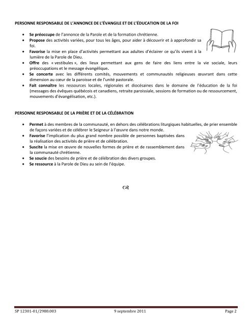 Équipes d'animation locales - Eglise catholique de Québec