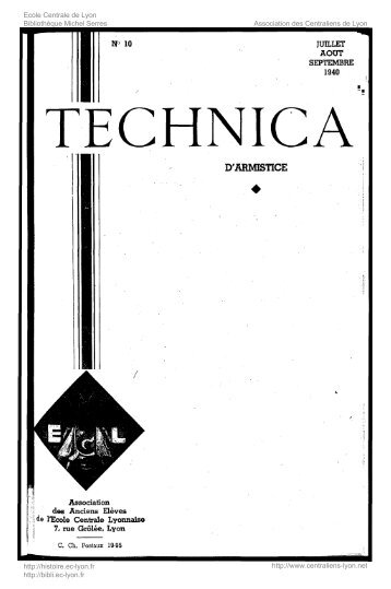 Revue Technica, année 1940, numéro 10 - Histoire de l'École ...