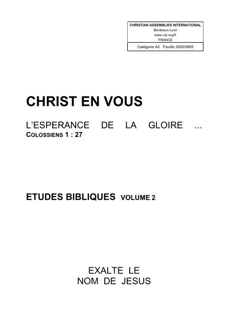 Printable PDF Version - Christian Assemblies International