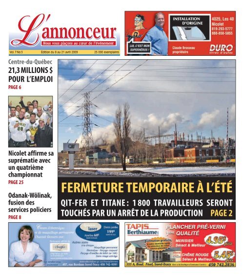 Annonceur Hebdo-Litho (Page 1) - Sorel-Tracy Région