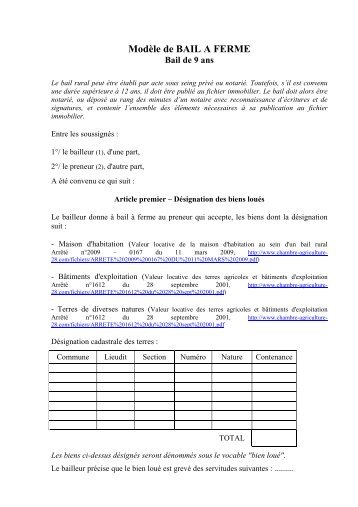 modele facture fermage agricole