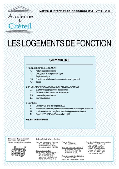 LES LOGEMENTS DE FONCTION - Gestionnaire 03