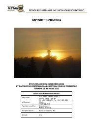 RAPPORT TRIMESTRIEL - Metanor Resources Inc.