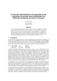 Le rôle des représentations sous-jacentes et des contraintes de ...