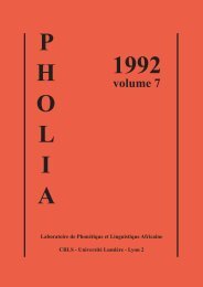 Pholia n°7 - DDL - CNRS