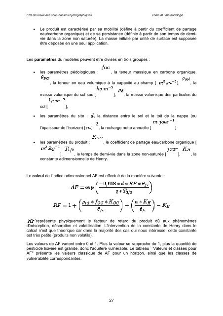 Etat des lieux des sous-bassins hydrographiques Tome III - Portail ...