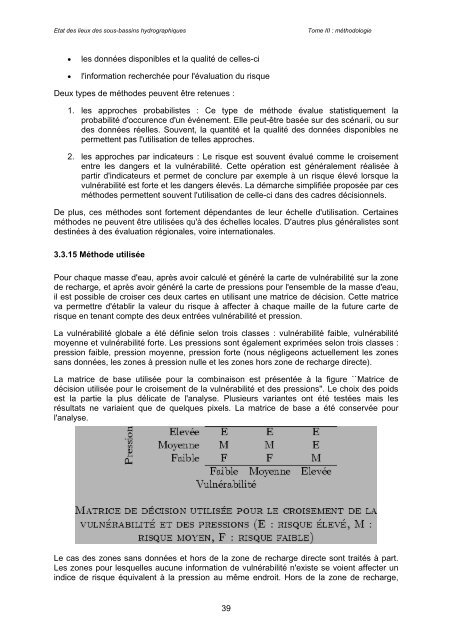 Etat des lieux des sous-bassins hydrographiques Tome III - Portail ...