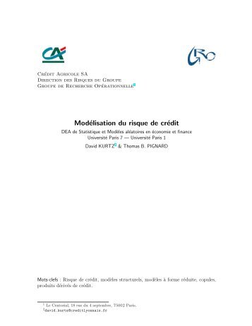 Modélisation du risque de crédit - Maths-fi.com