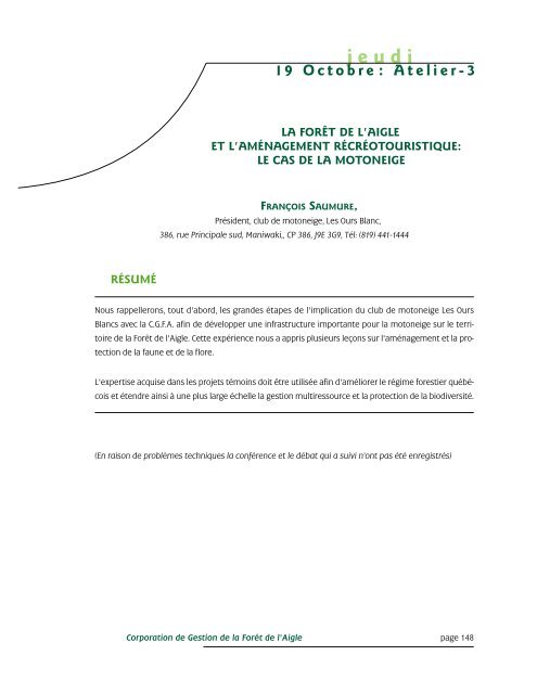 jeudi - Commission d'étude sur la gestion de la forêt publique ...