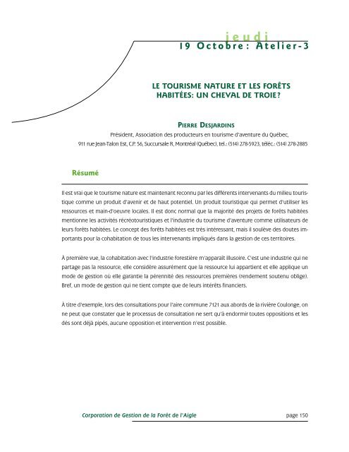 jeudi - Commission d'étude sur la gestion de la forêt publique ...