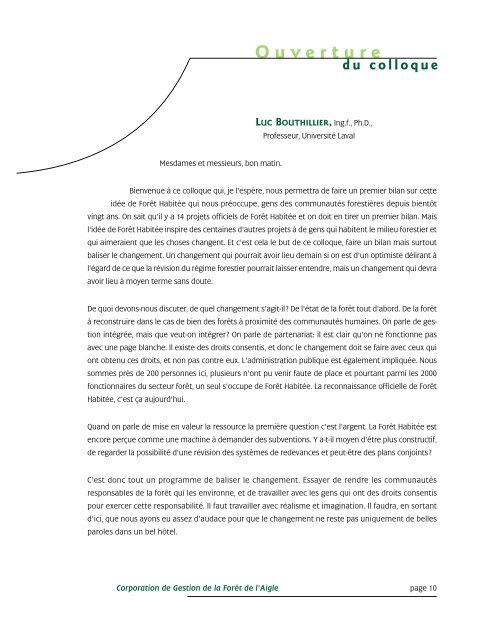 jeudi - Commission d'étude sur la gestion de la forêt publique ...