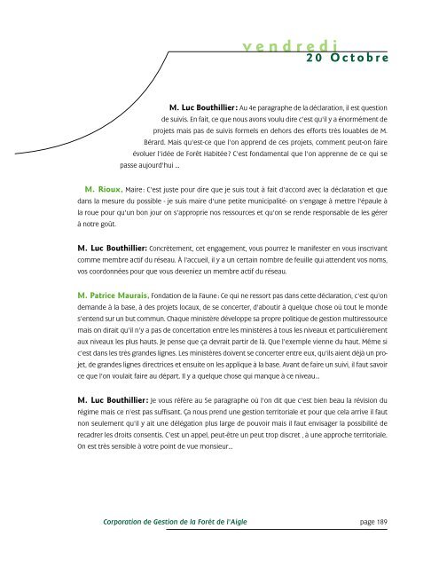 jeudi - Commission d'étude sur la gestion de la forêt publique ...