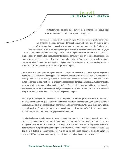 jeudi - Commission d'étude sur la gestion de la forêt publique ...