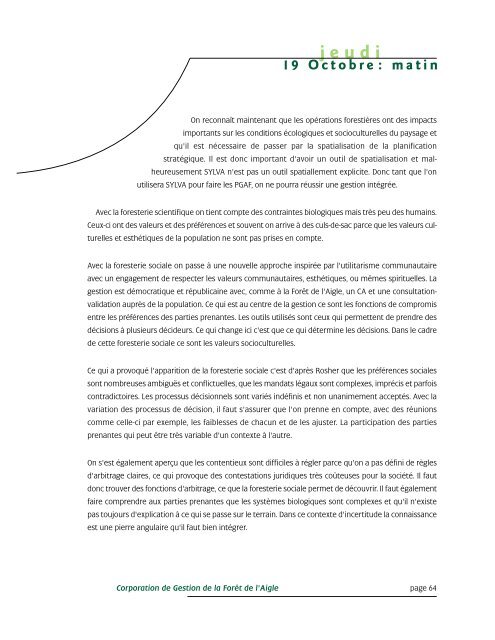 jeudi - Commission d'étude sur la gestion de la forêt publique ...