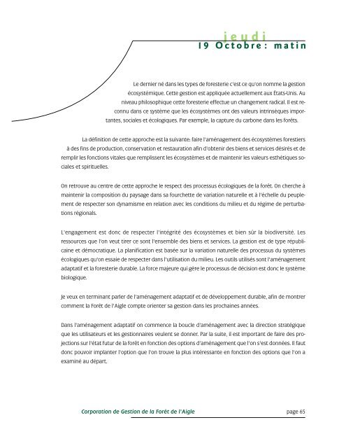 jeudi - Commission d'étude sur la gestion de la forêt publique ...