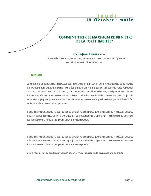 jeudi - Commission d'étude sur la gestion de la forêt publique ...