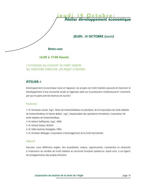 jeudi - Commission d'étude sur la gestion de la forêt publique ...