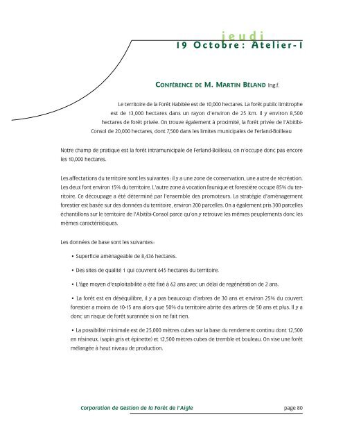 jeudi - Commission d'étude sur la gestion de la forêt publique ...