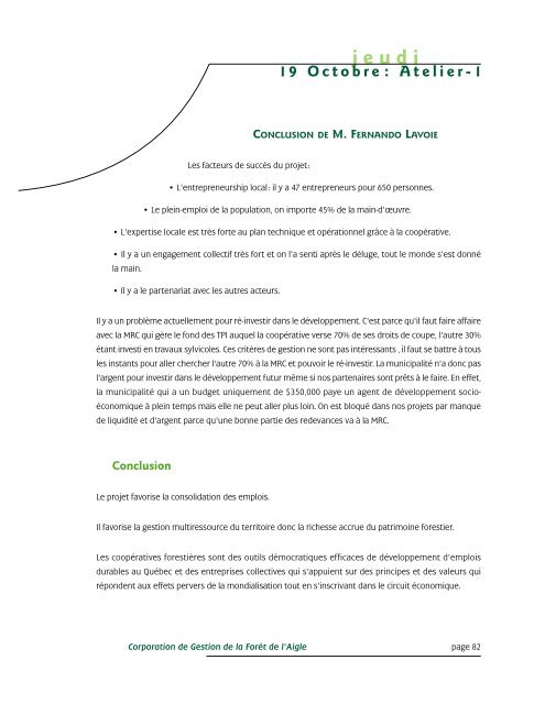 jeudi - Commission d'étude sur la gestion de la forêt publique ...