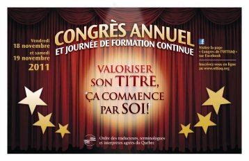 Congrès 2011 - Ordre des traducteurs, terminologues et interprètes ...