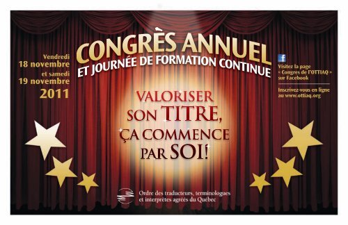 Congrès 2011 - Ordre des traducteurs, terminologues et interprètes ...