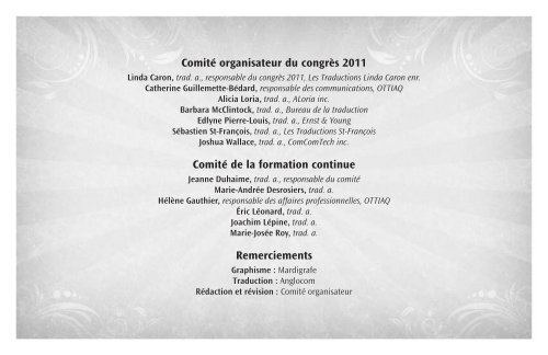 Congrès 2011 - Ordre des traducteurs, terminologues et interprètes ...