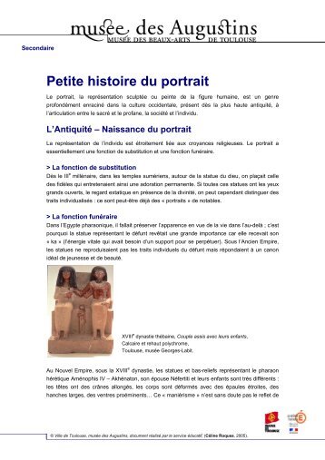 Petite histoire du portrait - Edu.augustins.org - Musée des Augustins