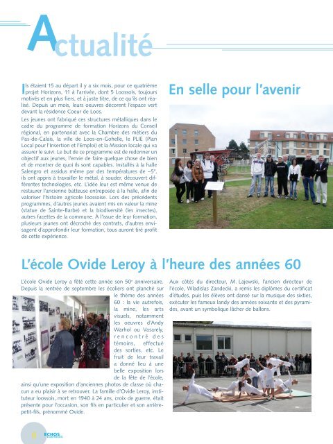 Une année sous le signe du patrimoine durable - Loos-en-Gohelle