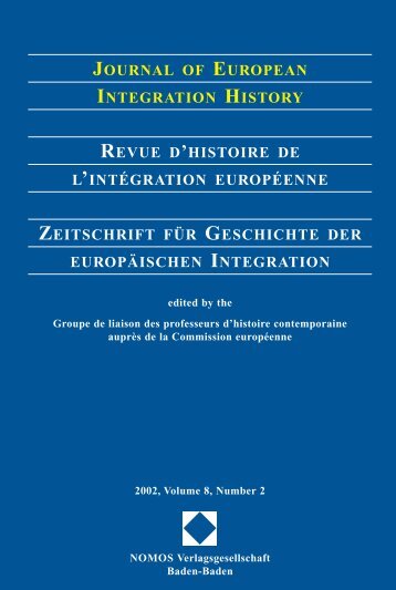 journal of european integration history revue d'histoire de l ...