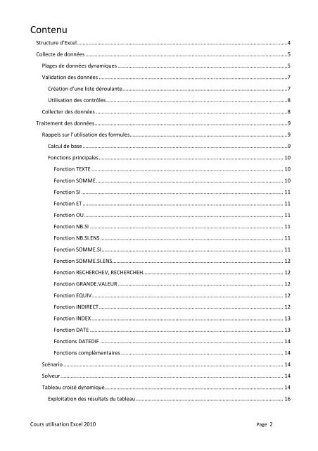 EXPLOITER DES DONNEES avec EXCEL