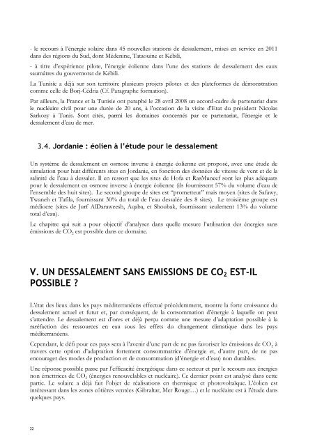 Eau, énergie, dessalement et changement climatique en ... - Plan Bleu