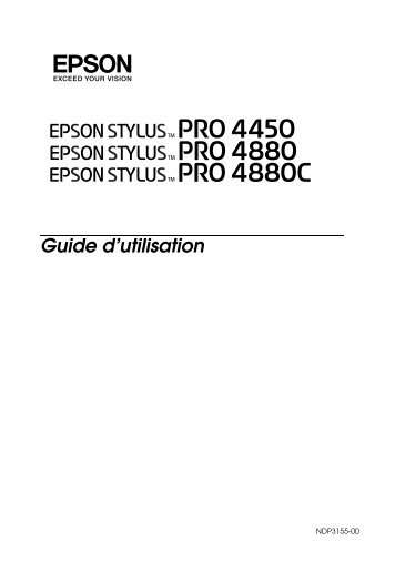 Imprimante Epson Stylus PRO 4450 & 4880 - Promattex