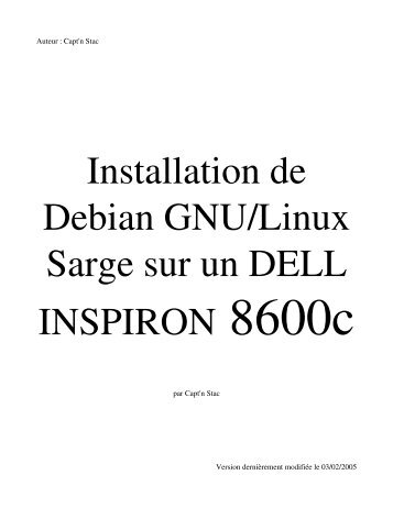 Installation de Debian GNU/Linux Sarge sur un ... - Bibliothèque ScL