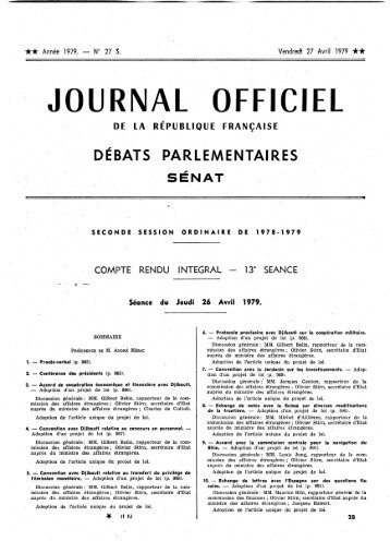 Jeudi 26 Avril 1979 - Sénat