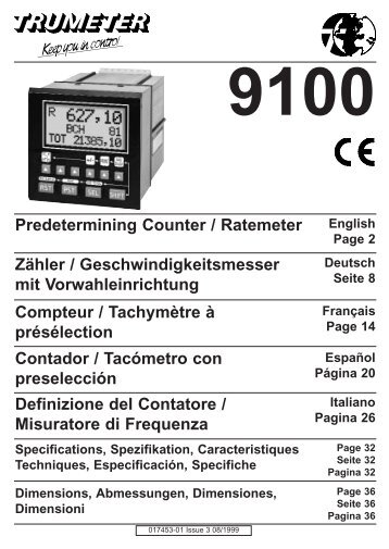 9100 Predetermining Counter / Ratemeter Zähler ... - Trumeter