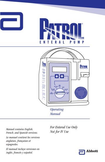 Operating Manual For Enteral Use Only Not for IV ... - Abbott Nutrition