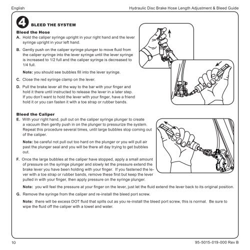 Hydraulic Disc Brake Hose Length Adjustment ... - Bike-Manual.com