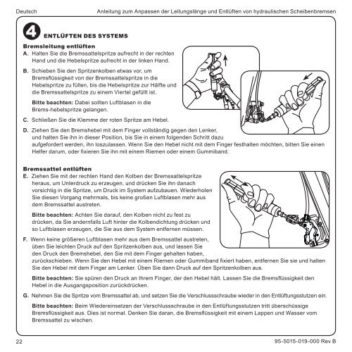 Hydraulic Disc Brake Hose Length Adjustment ... - Bike-Manual.com