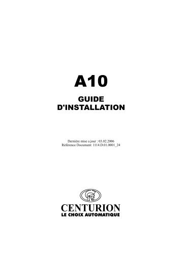 centurion a10 programming manual Centurion a10 installation manual | manualzz. Com.