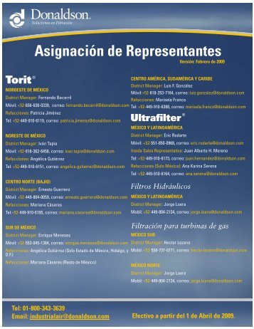 Asignación de Representantes - Donaldson