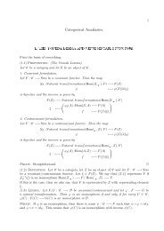 1. The Yoneda Lemma and representable functors.