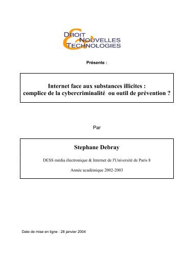 Internet et subtances illicites - Droit et Nouvelles Technologies