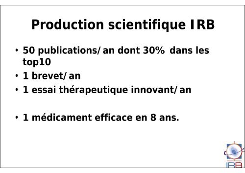 Recherche translationnelle (Bernard Klein) - IRB - CHU Montpellier