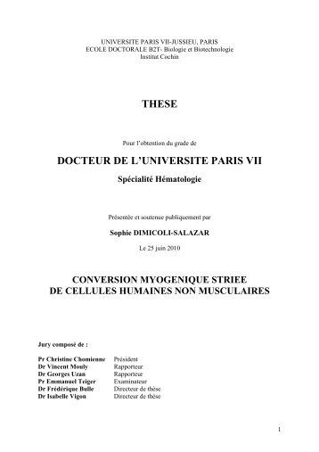 THESE DOCTEUR DE L'UNIVERSITE PARIS VII - DIM-STEM-Pôle ...