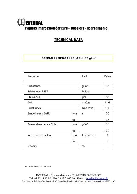 Bengali 65g Papier Union