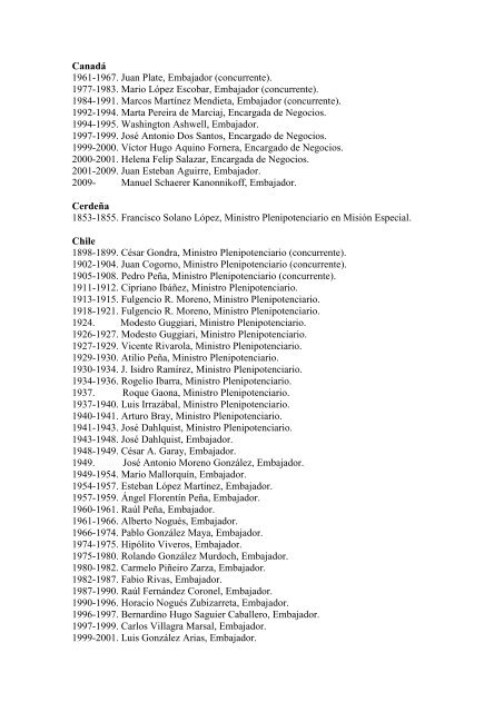 representantes diplomáticos del paraguay - Ministerio de ...